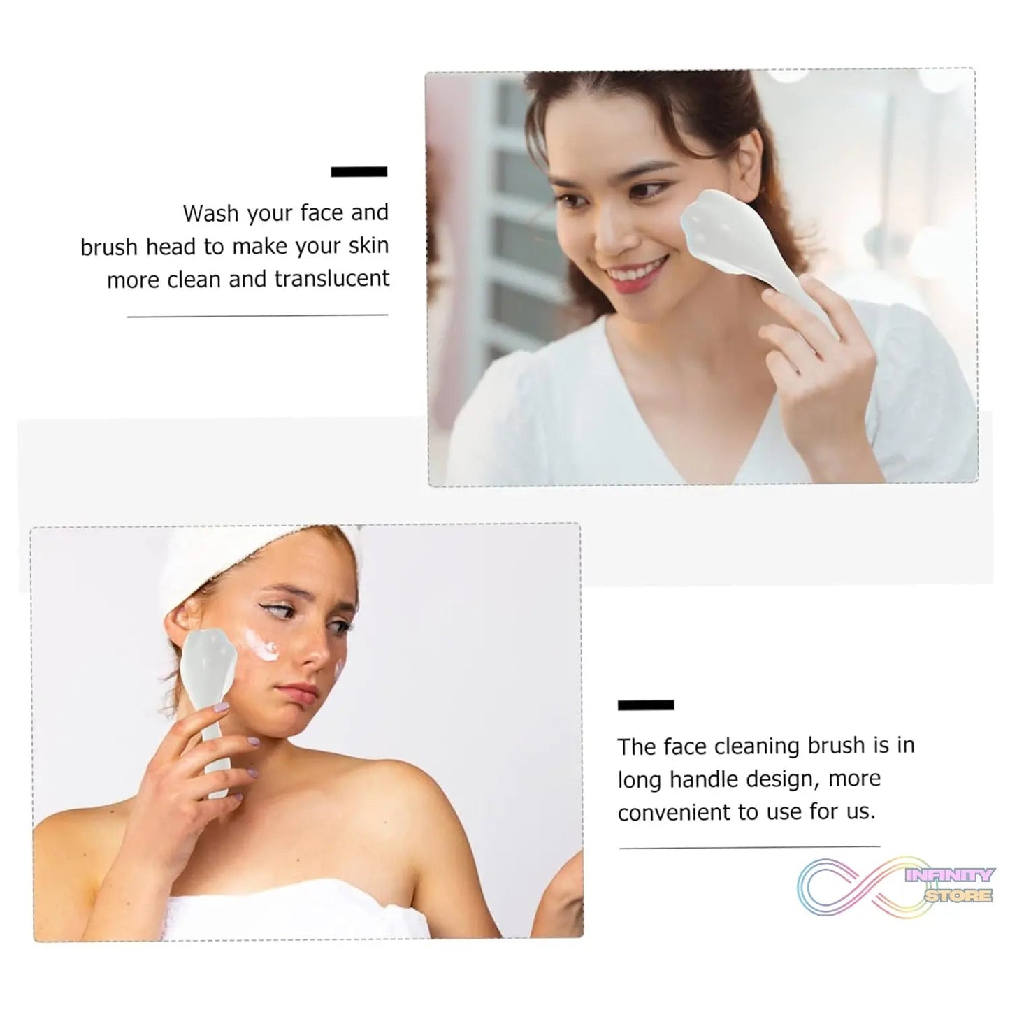 Silicone Face Scrubber Exfoliating Brush, Manual Handheld Facial Cleansing Brush (1 Pc) - infinityexculsivestore.com
