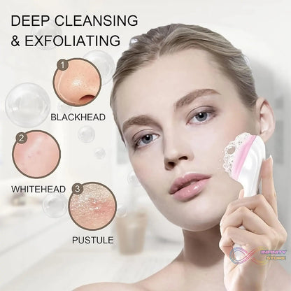 Silicone Face Scrubber Exfoliating Brush, Manual Handheld Facial Cleansing Brush (1 Pc) - infinityexculsivestore.com