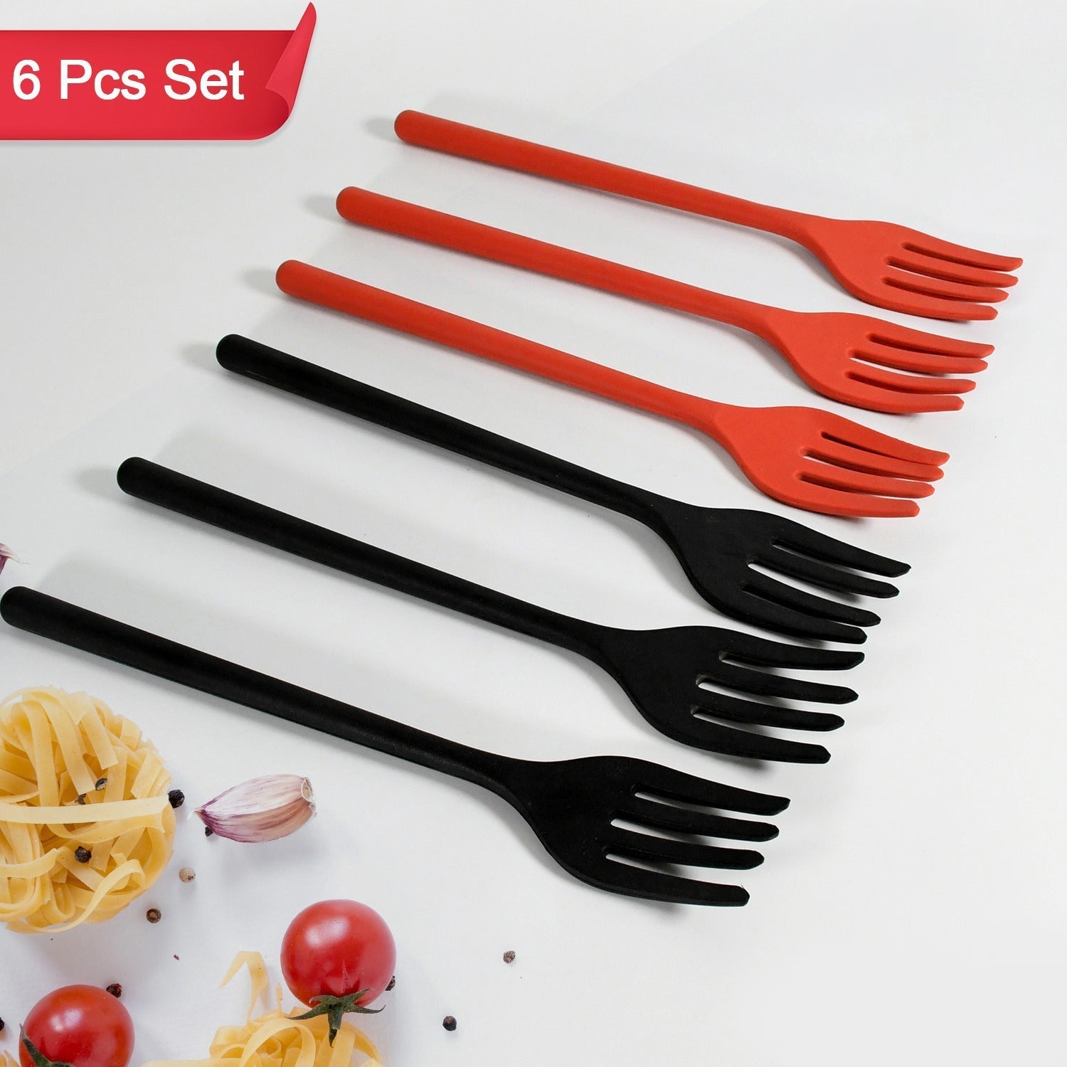 Silicone Flexible Forks, Silicone Cooking Fork Heat Resistant, Multifunctional Nonstick Blending Fork (6 Pcs) - infinityexculsivestore.com