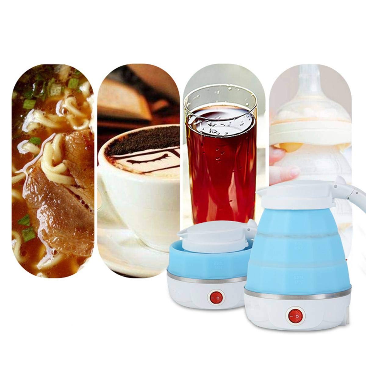 Silicone Foldable Collapsible Electric Water Kettle Camping Boiler - infinityexculsivestore.com