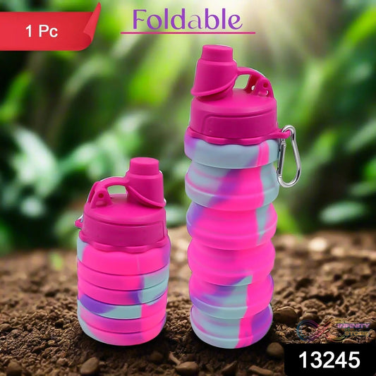 Silicone Foldable Water Bottle (1 Pc / 24 cm Foldable / 500 ML) - infinityexculsivestore.com