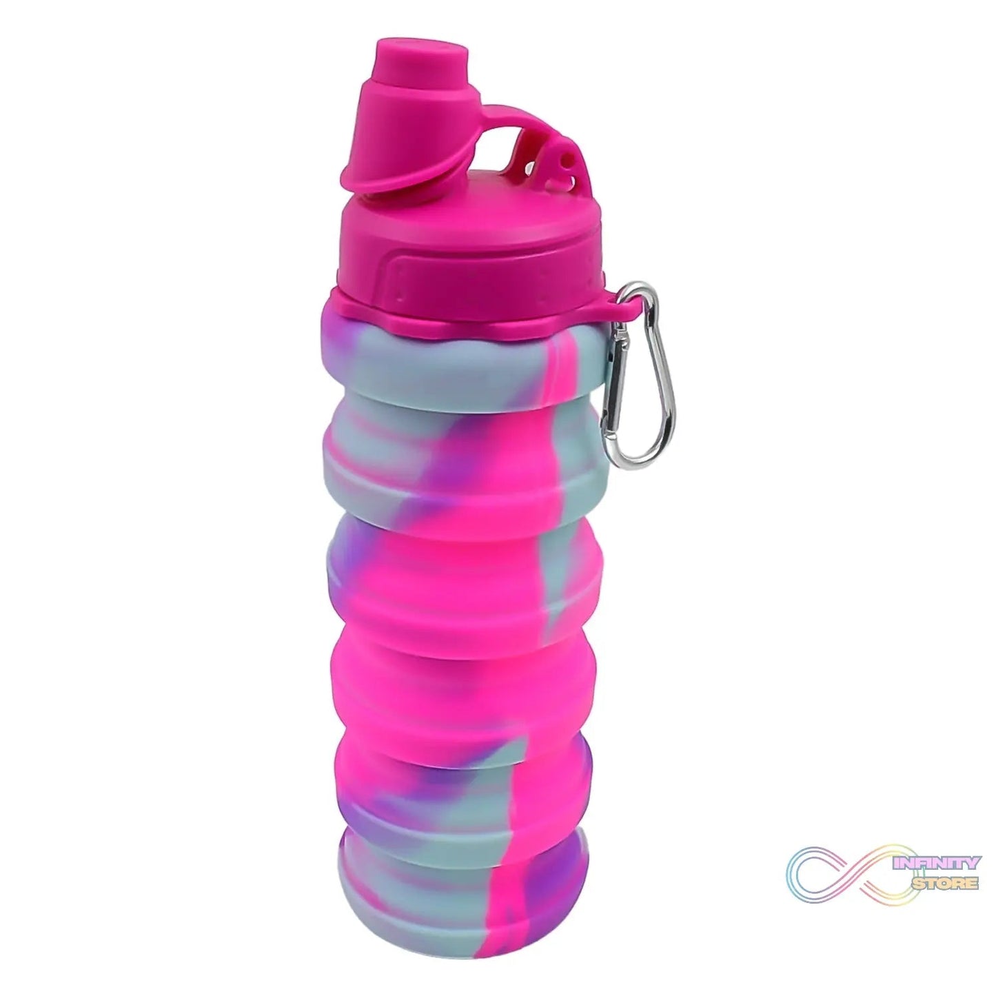 Silicone Foldable Water Bottle (1 Pc / 24 cm Foldable / 500 ML) - infinityexculsivestore.com