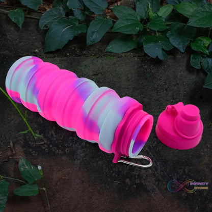 Silicone Foldable Water Bottle (1 Pc / 24 cm Foldable / 500 ML) - infinityexculsivestore.com
