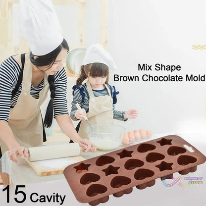 Reusable silicone mold for making multi-shape chocolates