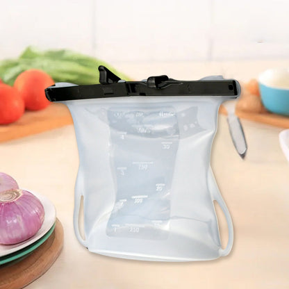 Reusable Silicone Food Storage Bag Set Leakproof Lock Reusable Flat Bottom Freezer Bags, Sandwich Bags, Silicone Food Grade Kids Snack Bags, BPA Free Microwave Dishwasher Safe (1 Pc) - infinityexculsivestore.com