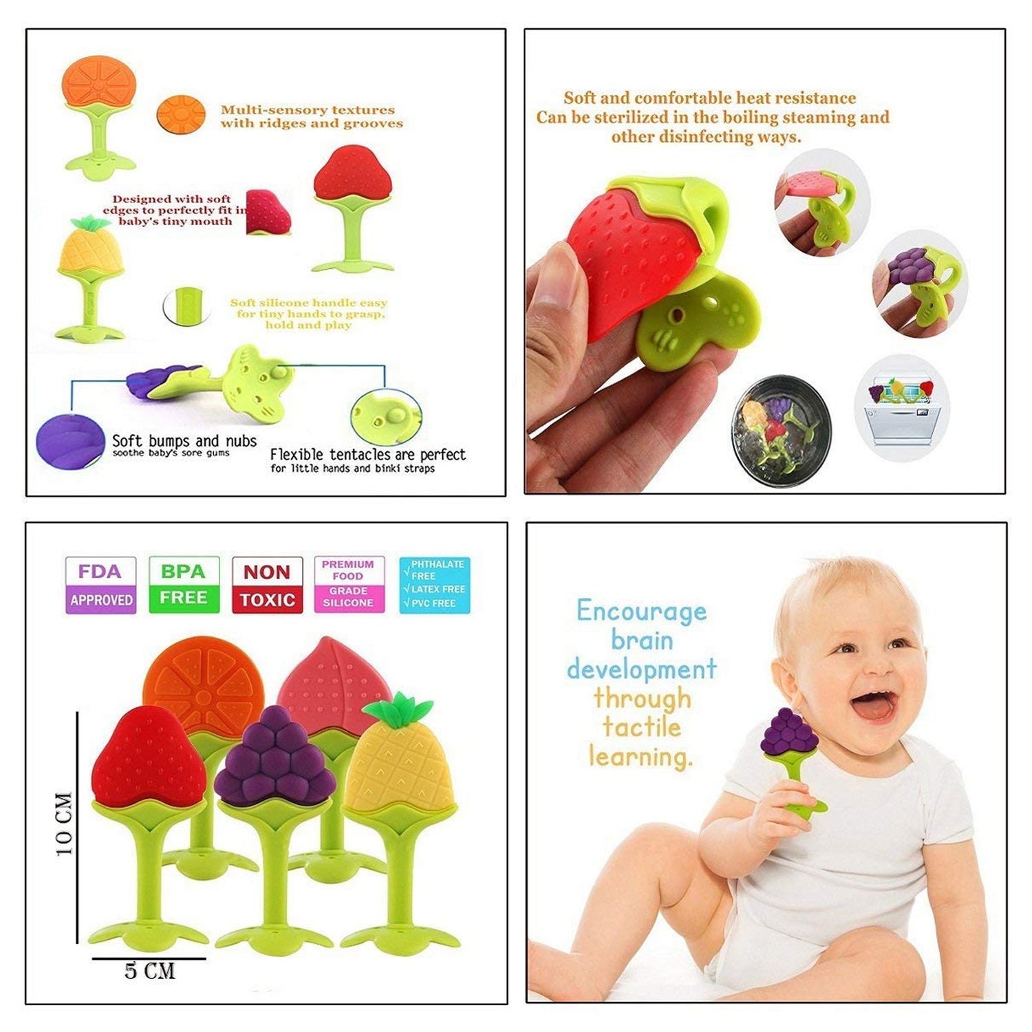 Silicone Fruit Teether Toy for Babies & Toddlers - infinityexculsivestore.com