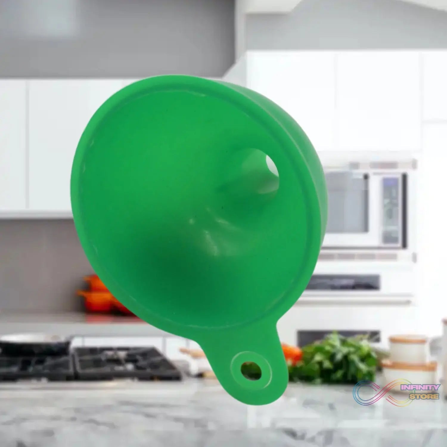 Silicone Funnel For Pouring Oil, Sauce, Water, Juice And Small Food - Grains (1 Pc Green) - infinityexculsivestore.com