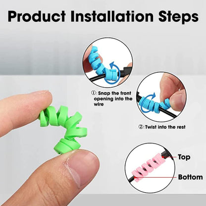 Silicone Highly Flexible Spiral Cable Wire Protector - infinityexculsivestore.com