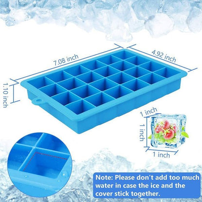 Silicone Ice Cube Trays 24 Cavity Per Ice Tray [Multicolour] - infinityexculsivestore.com