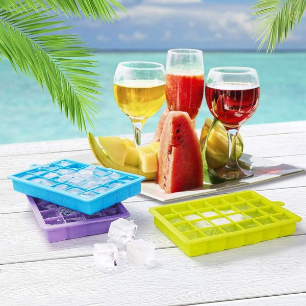 Silicone Ice Cube Trays 24 Cavity Per Ice Tray [Multicolour] - infinityexculsivestore.com