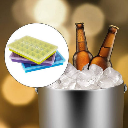 Silicone Ice Cube Trays 24 Cavity Per Ice Tray [Multicolour] - infinityexculsivestore.com