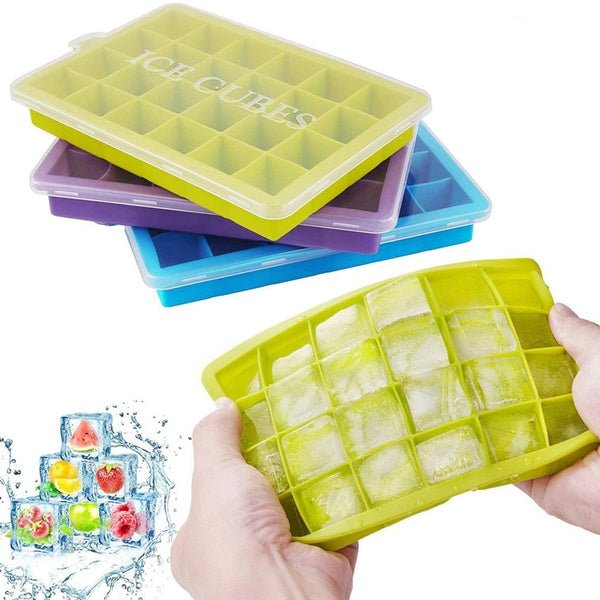 Silicone Ice Cube Trays 24 Cavity Per Ice Tray [Multicolour] - infinityexculsivestore.com