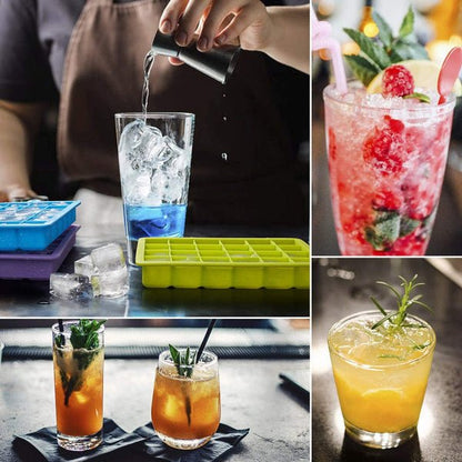 Silicone Ice Cube Trays 24 Cavity Per Ice Tray [Multicolour] - infinityexculsivestore.com