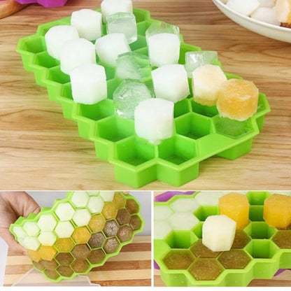 Silicone Ice Cube Trays 32 Cavity Per Ice Tray [Multi color] - infinityexculsivestore.com