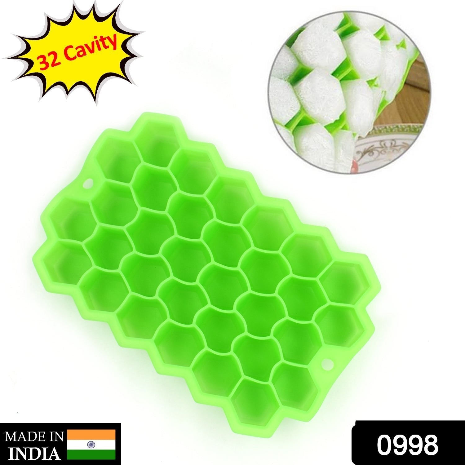 Silicone Ice Cube Trays 32 Cavity Per Ice Tray [Multi color] - infinityexculsivestore.com
