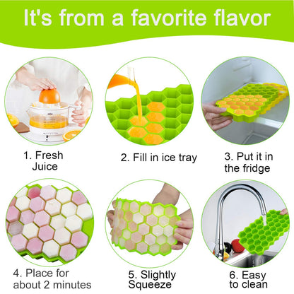 Silicone Ice Cube Trays 32 Cavity Per Ice Tray [Multi color] - infinityexculsivestore.com