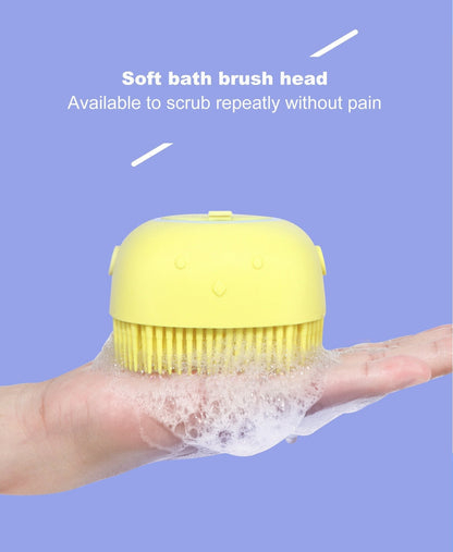 Silicone Massage Bath Body Brush Soft Bristle With Shampoo Dispenser - infinityexculsivestore.com