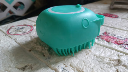 Silicone Massage Bath Body Brush Soft Bristle With Shampoo Dispenser - infinityexculsivestore.com