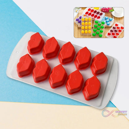Silicone Mold Ice Cube Tray Creative Sweet Multi Type Ice Tray, Ice Cube Trays Multi Fruit Shape Ice Tray (1 Pc) - infinityexculsivestore.com