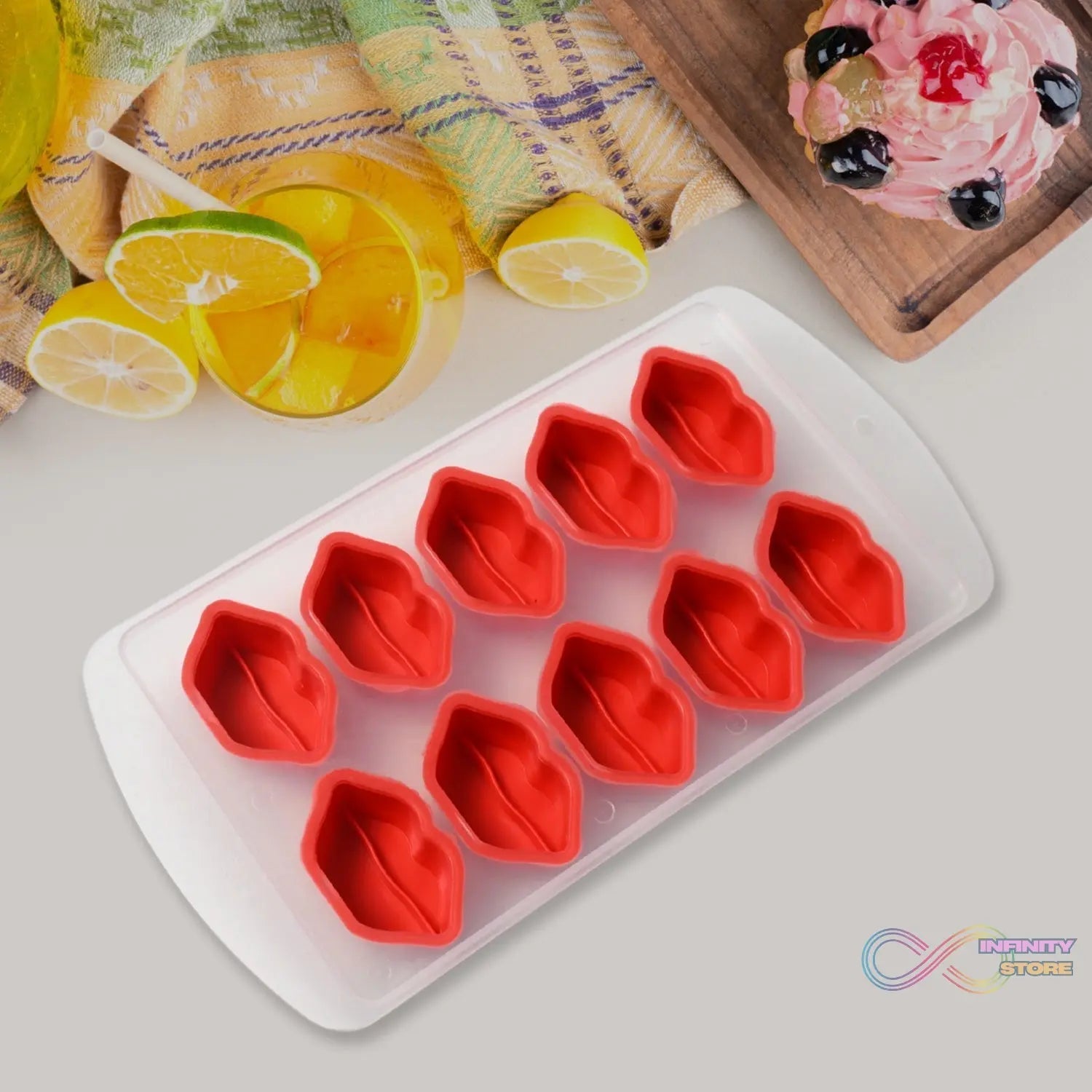 Silicone Mold Ice Cube Tray Creative Sweet Multi Type Ice Tray, Ice Cube Trays Multi Fruit Shape Ice Tray (1 Pc) - infinityexculsivestore.com