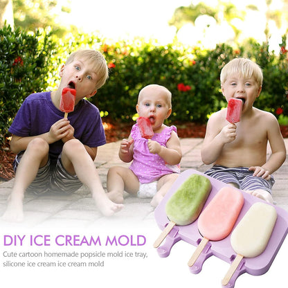 Silicone Popsicle Molds, Ice Pop Maker Molds with Lids and Sticks for Kids DIY Homemade Ice Cream, (With 50 Sticks) - infinityexculsivestore.com