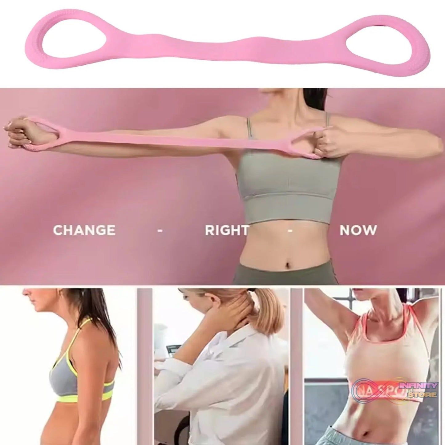 Silicone Resistance Bands Fitness Elastic Stretch (1 Pc) - infinityexculsivestore.com