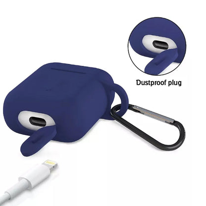 Silicone Shockproof Protection Wireless Headphones Carrying Box Cover with Metal Keychain - infinityexculsivestore.com