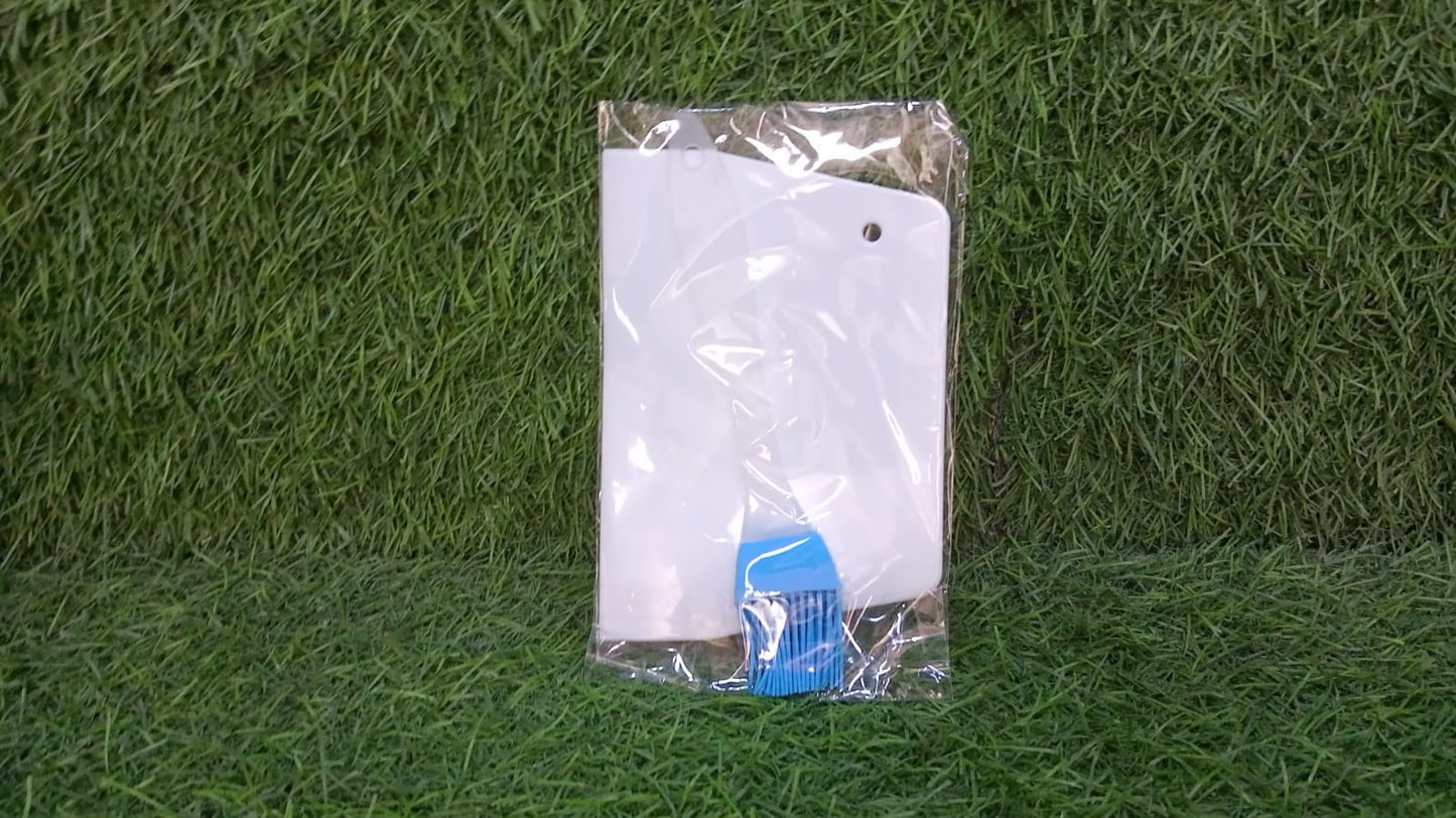 Silicone Spatula Brush And Cake Scraper For Cake Mixer, Decorating, Cooking, Baking and Glazing ( Set of 2pc ) - infinityexculsivestore.com