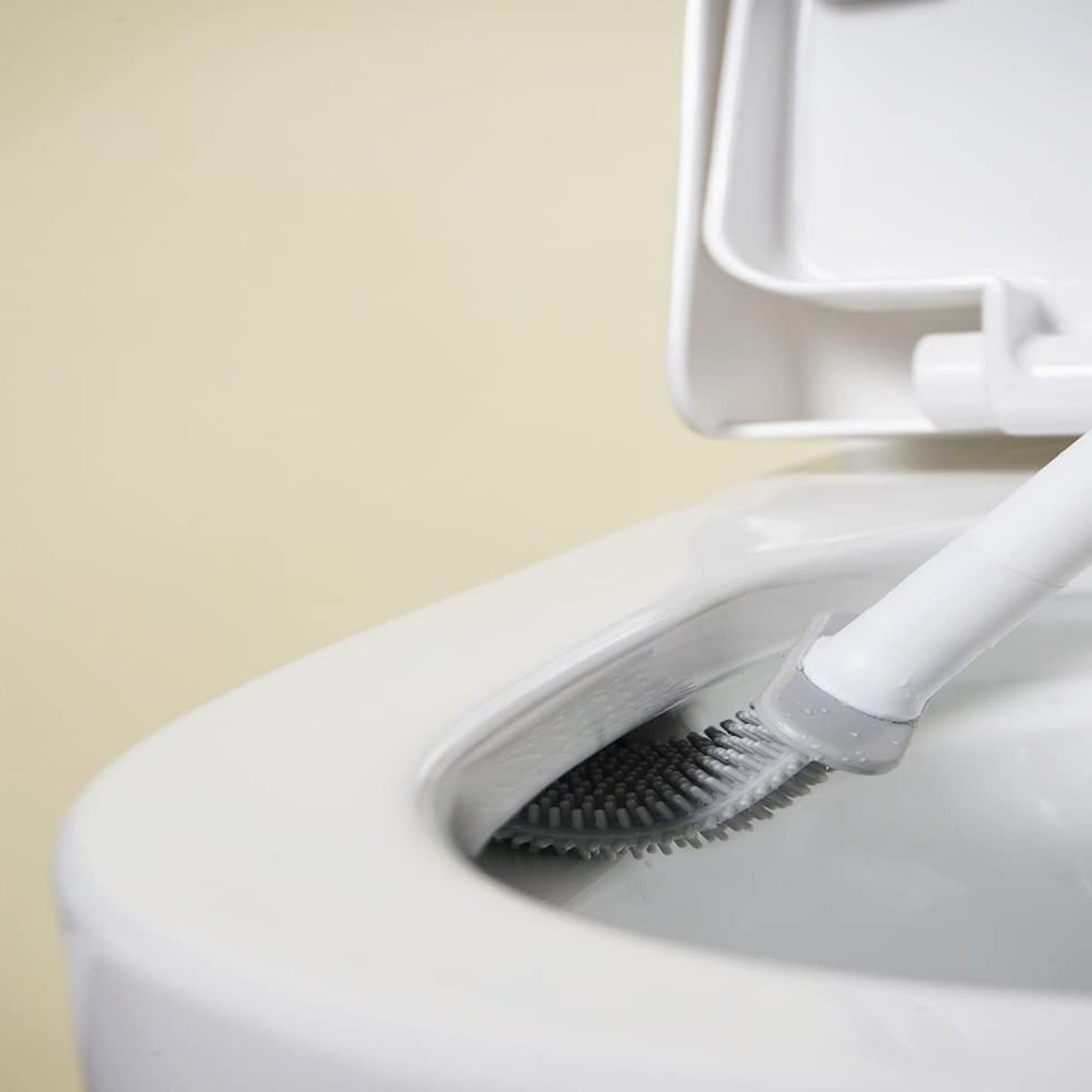 Silicone Toilet Brush with Holder Stand for Bathroom Cleaning - infinityexculsivestore.com