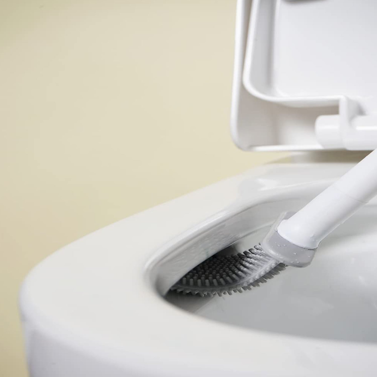 Silicone Toilet Brush with Holder Stand for Bathroom Cleaning - infinityexculsivestore.com