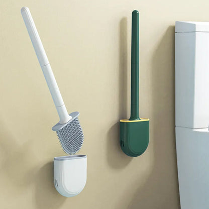 Silicone Toilet Brush with Holder Stand for Bathroom Cleaning - infinityexculsivestore.com