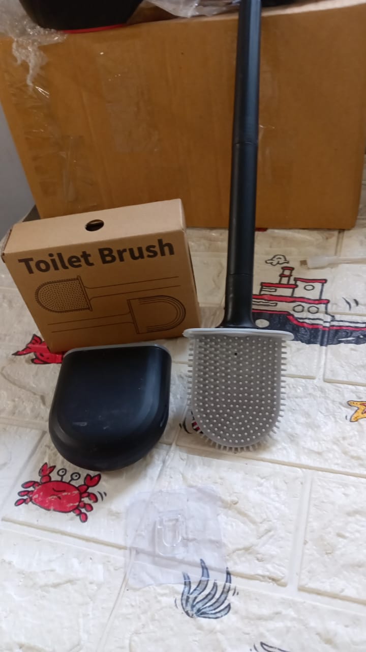 Silicone Toilet Brush with Holder Stand for Bathroom Cleaning - infinityexculsivestore.com