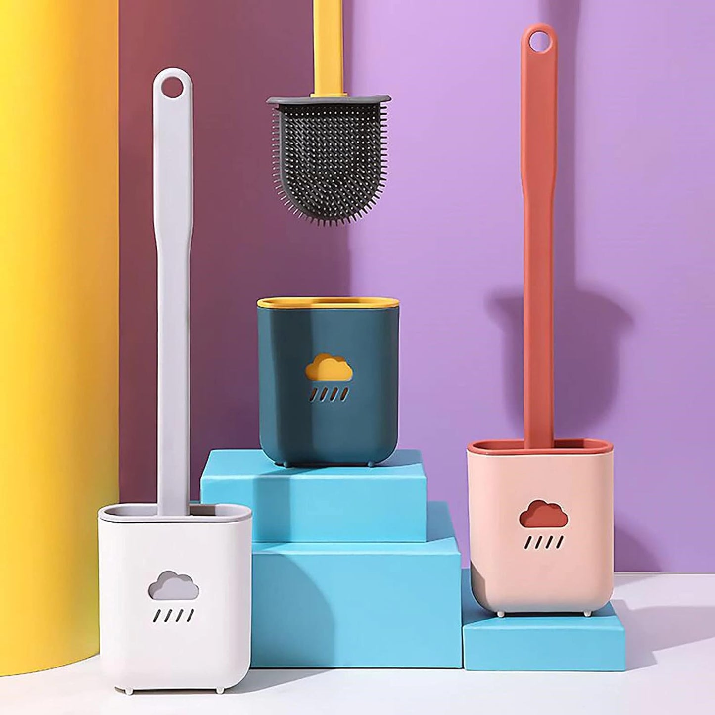 Silicone Toilet Brush with Holder (Without Box) - infinityexculsivestore.com