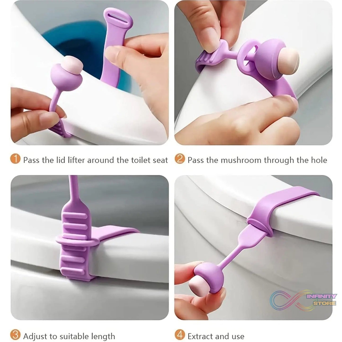 Silicone Toilet Seat Lifter Band (1 Pc) - infinityexculsivestore.com