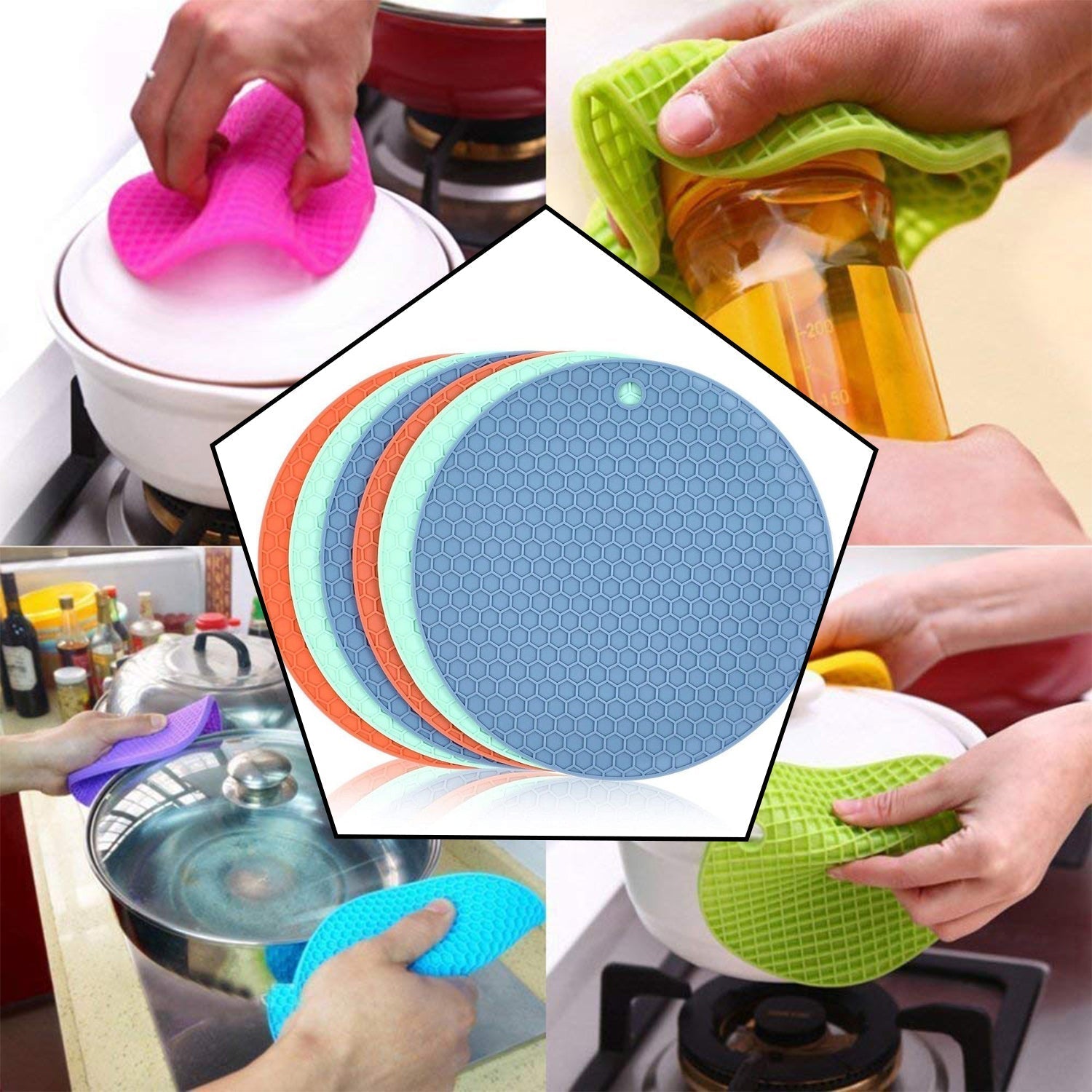 Silicone Trivet for Hot Dish and Pot, Silicone Hot Pads ( 1 pcs ) - infinityexculsivestore.com