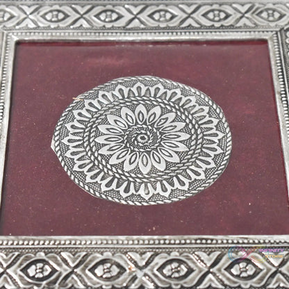 Silver - Square Pooja Chowki Patla / Bajot (20×20 CM / 1 Pc) - infinityexculsivestore.com