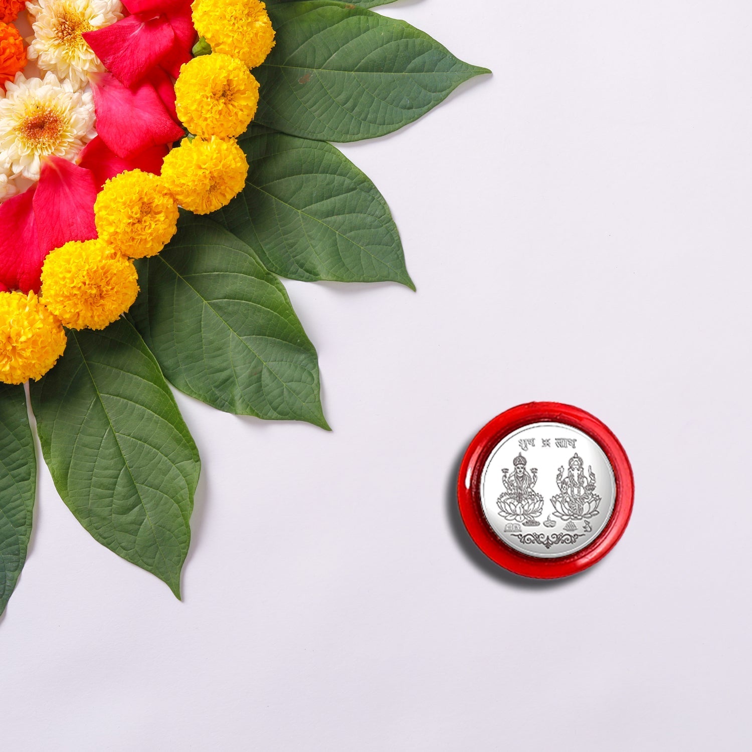 Silver color Coin for Gift & Pooja (Metal is not silver) - infinityexculsivestore.com