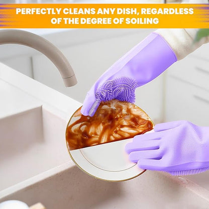 Single Left - Handed Silicone Dishwashing Glove: Scrubber, Reusable, Kitchen Cleaning - infinityexculsivestore.com