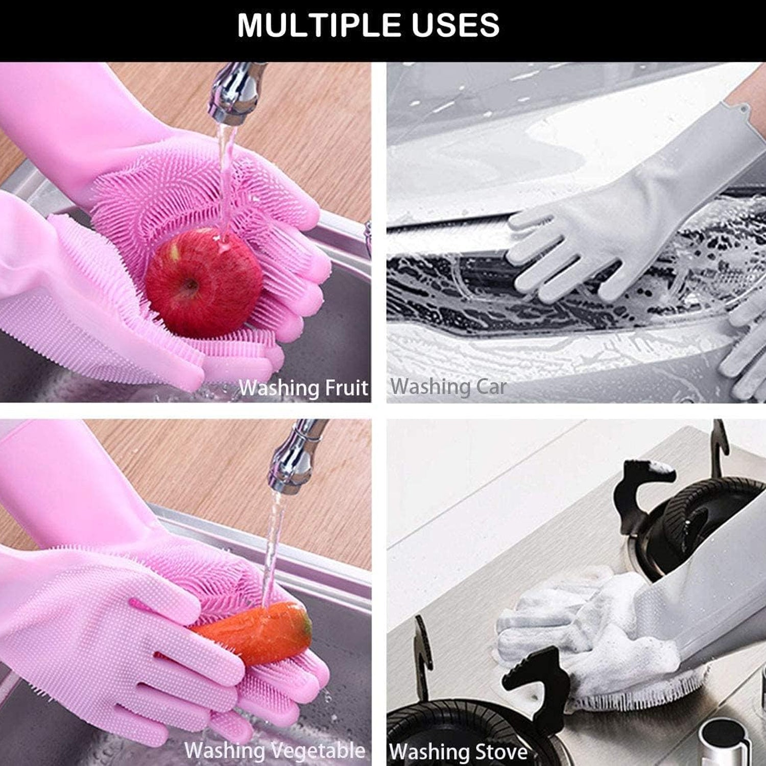 Single Left - Handed Silicone Dishwashing Glove: Scrubber, Reusable, Kitchen Cleaning - infinityexculsivestore.com