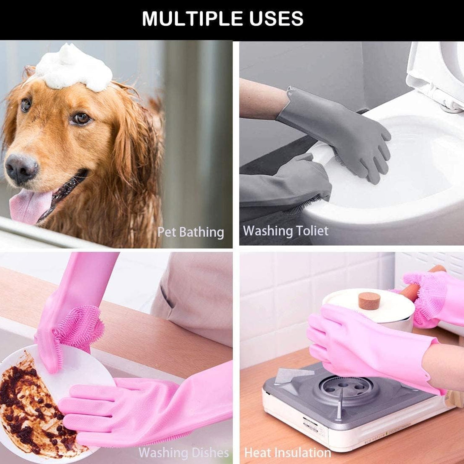 Single Left - Handed Silicone Dishwashing Glove: Scrubber, Reusable, Kitchen Cleaning - infinityexculsivestore.com