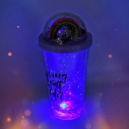 Sipper Bottle with Straw, LED Glow Light for Kids/Tumbler with Straw/Vacuum Flask/Sipper Plastic Tumbler/Sipper Bottle with Straw (Pack of 1) - infinityexculsivestore.com