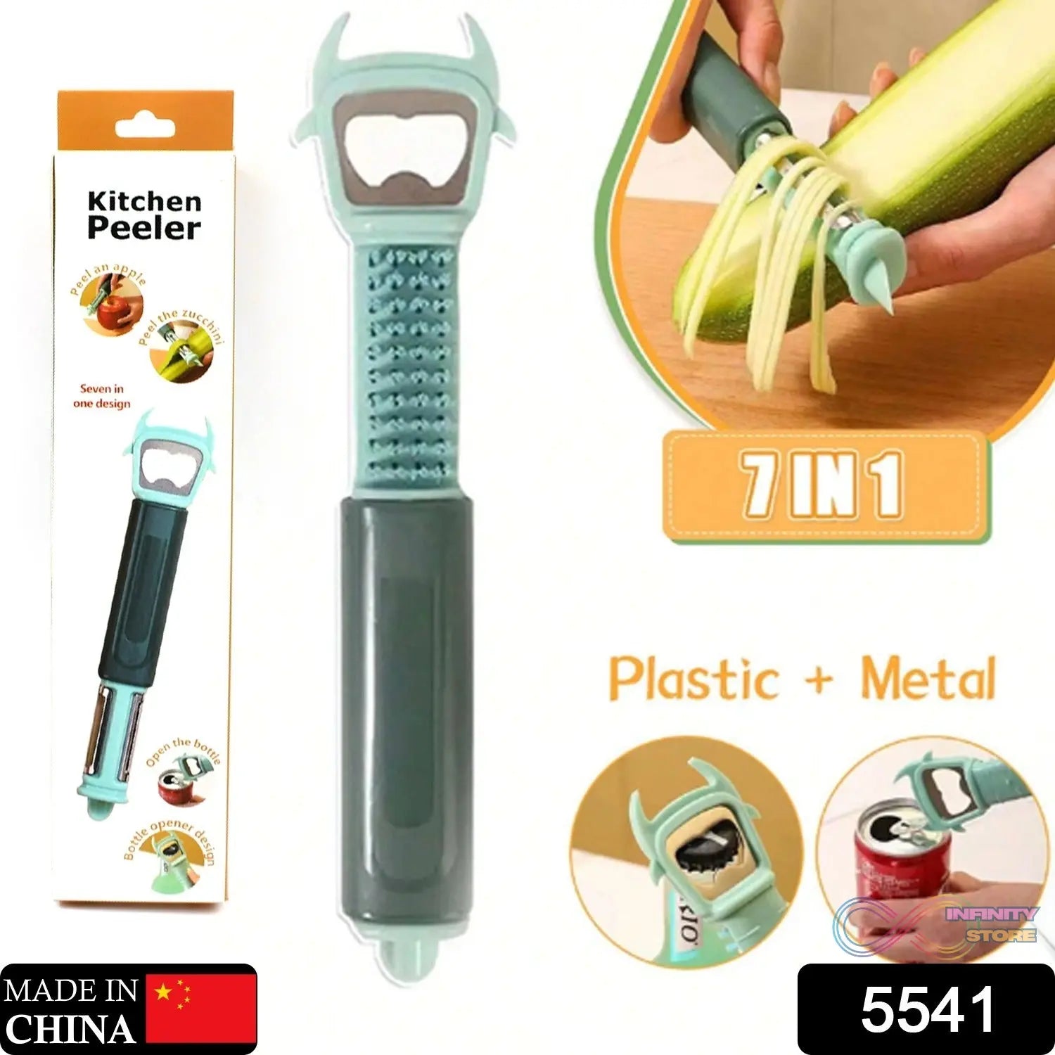 Multifunctional, Vegetable Fruit Peelers Slicer Can Opener 7 In 1 Kitchen Peeler For Veggie Fruit Potato Carrot Durable Kitchen Peeling Tool Non - slip Handle Durable For Potato, Fruit, Vegetables, Carrots, Cucumbers - infinityexculsivestore.com