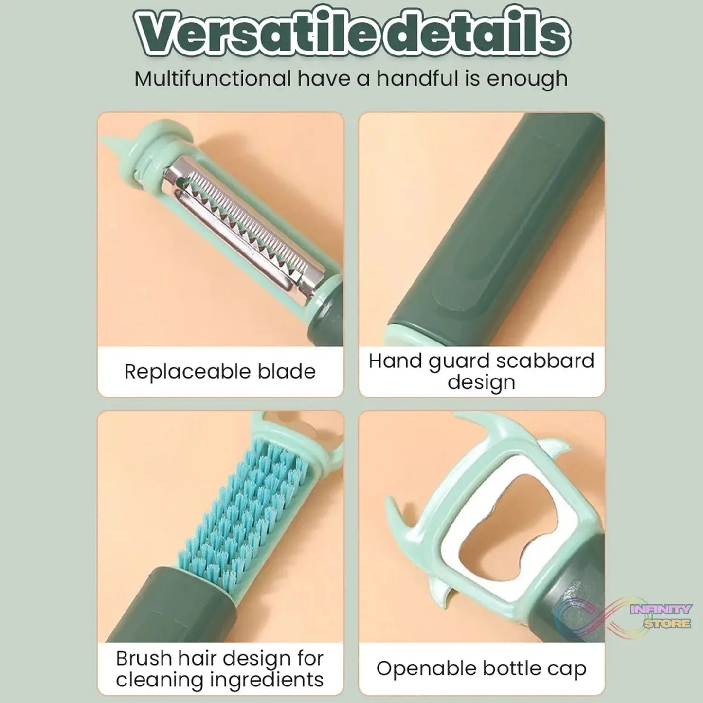 Multifunctional, Vegetable Fruit Peelers Slicer Can Opener 7 In 1 Kitchen Peeler For Veggie Fruit Potato Carrot Durable Kitchen Peeling Tool Non - slip Handle Durable For Potato, Fruit, Vegetables, Carrots, Cucumbers - infinityexculsivestore.com