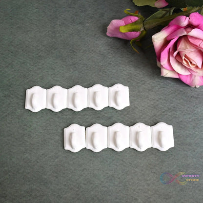 Small Adhesive Hooks for Wall Hanging Adhesive Hooks (10 pcs Set) - infinityexculsivestore.com