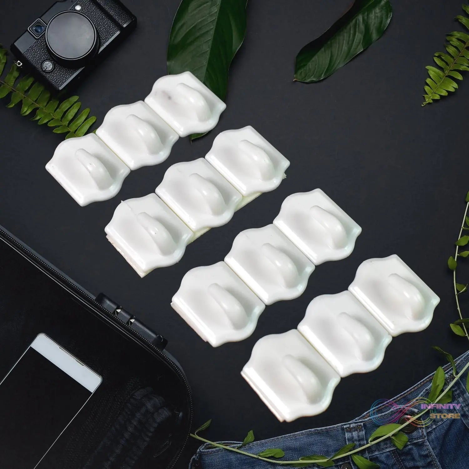 Small Adhesive Hooks for Wall Hanging Adhesive Hooks (12 pcs Set) - infinityexculsivestore.com