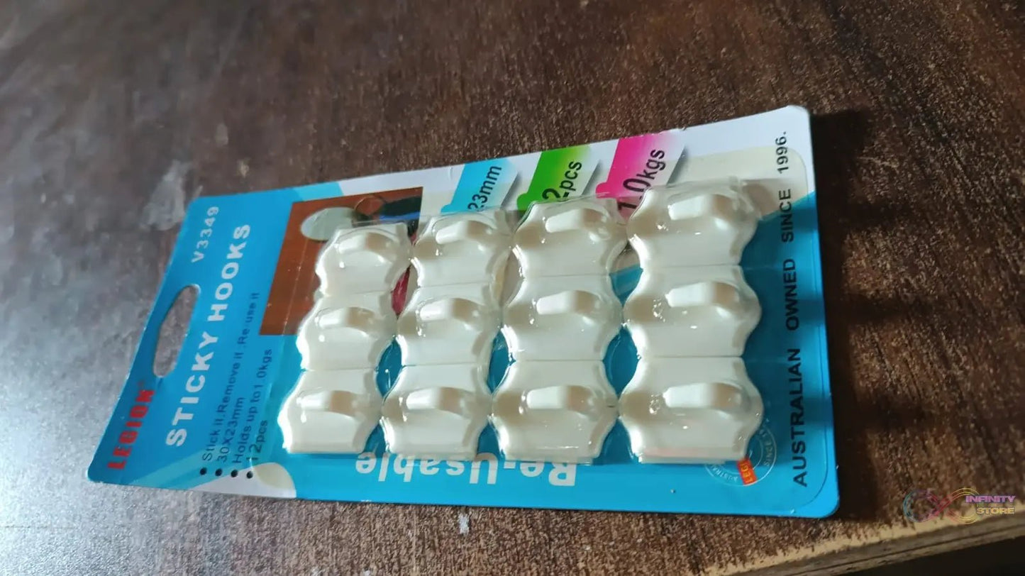 Small Adhesive Hooks for Wall Hanging Adhesive Hooks (12 pcs Set) - infinityexculsivestore.com