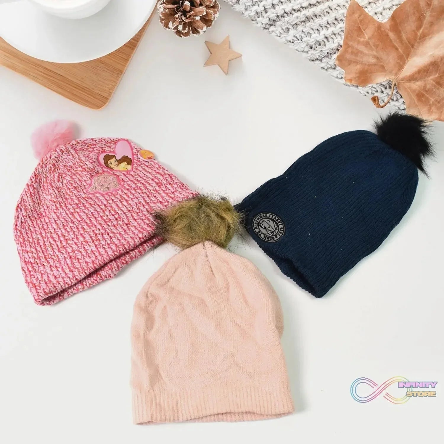 Small Cap for Winter Woolen Knitted Inside Fur Caps (1 Pc / Mix Design & Color) - infinityexculsivestore.com