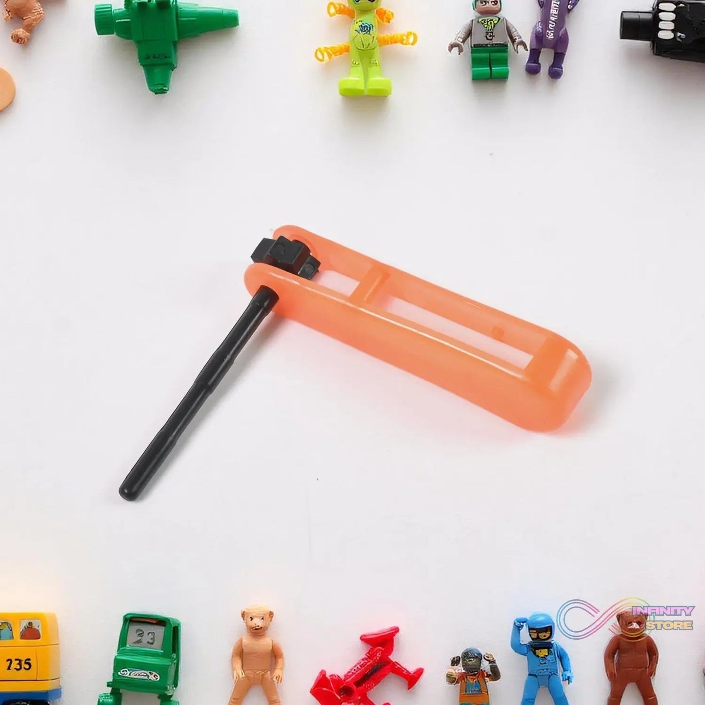Small Colourful Non - Toxic Plastic Rattle Spinner Toys for Babies, Kids (1 Pc / Mix Color & Design) - infinityexculsivestore.com