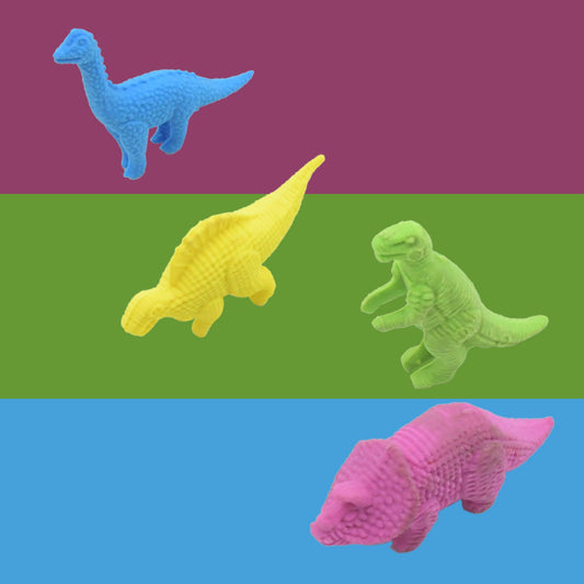 Small Dinosaur Shaped Erasers (4 Pc): Animal Erasers for Kids (School Supplies) - infinityexculsivestore.com