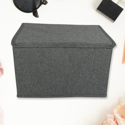 Small Foldable Storage Box With Lid And Handles, Cotton And Linen Storage Bins And Baskets Organizer For Nursery, Closet, Bedroom, Home (28×20×16 Cm / 1 pc) - infinityexculsivestore.com